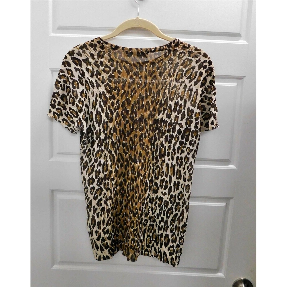 Dolce Gabbana Amimalier Leopard Sheer Short Sleeve Blouse Italy sz‎ 44 - Picture 3 of 5